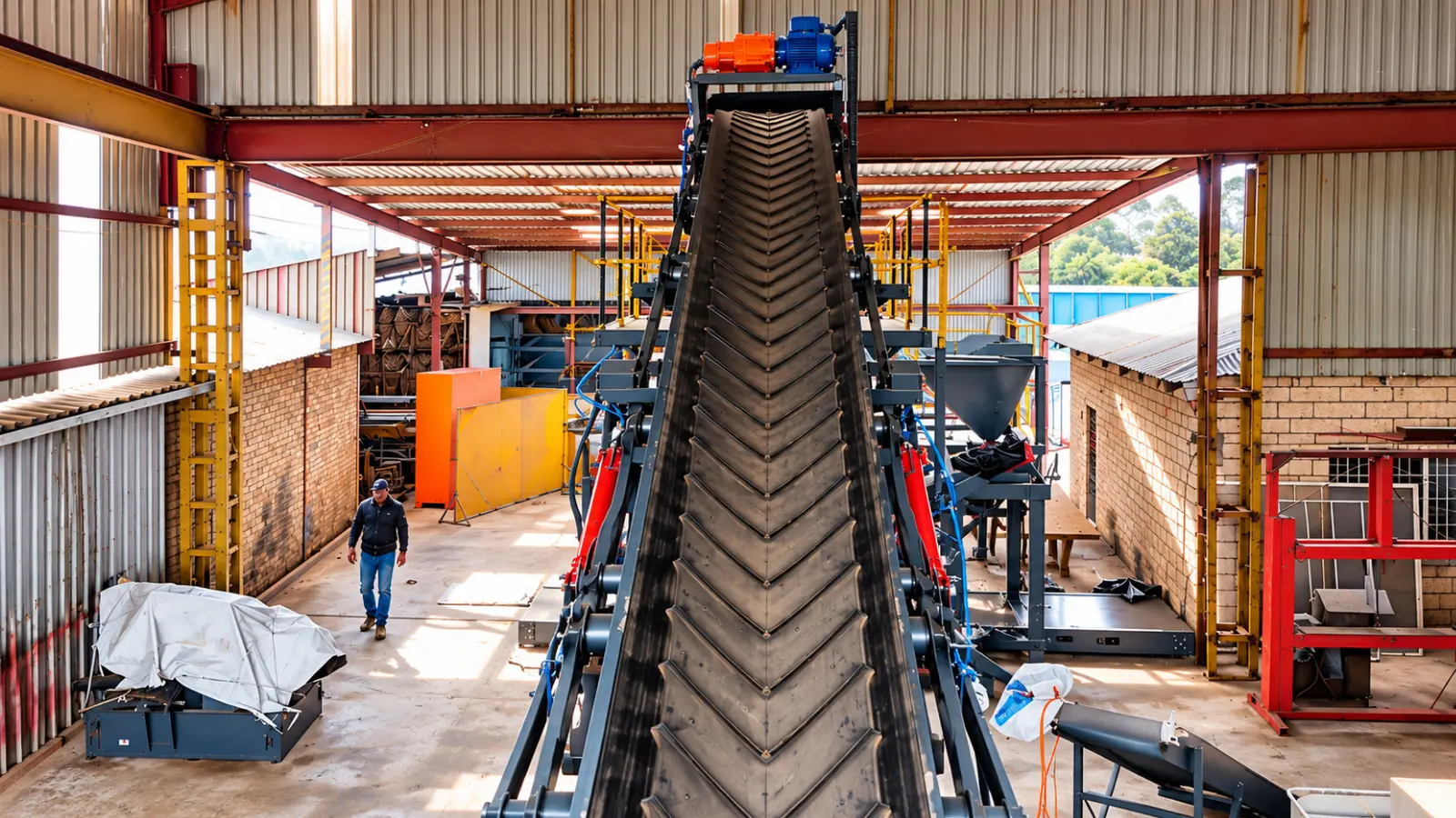 Ferti fertilizer equipment under assembly inside the G&G Engineering manufacturing workshop in South Africa.