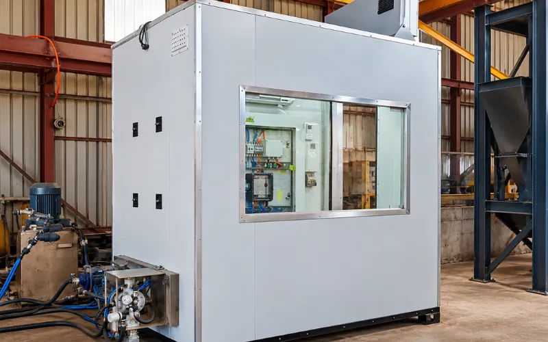 Industrial control cabinet integrated with electrical and pneumatic plant systems